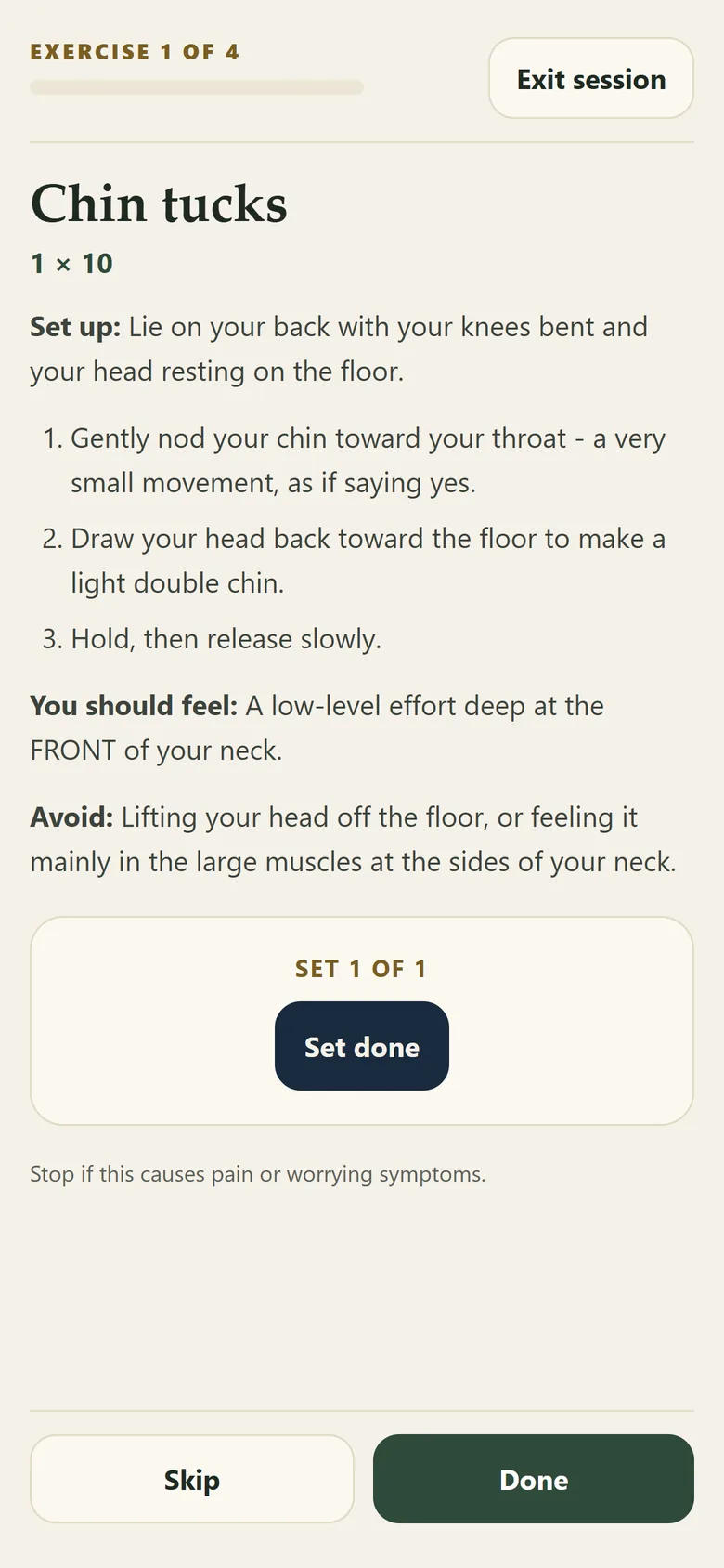 A guided exercise session