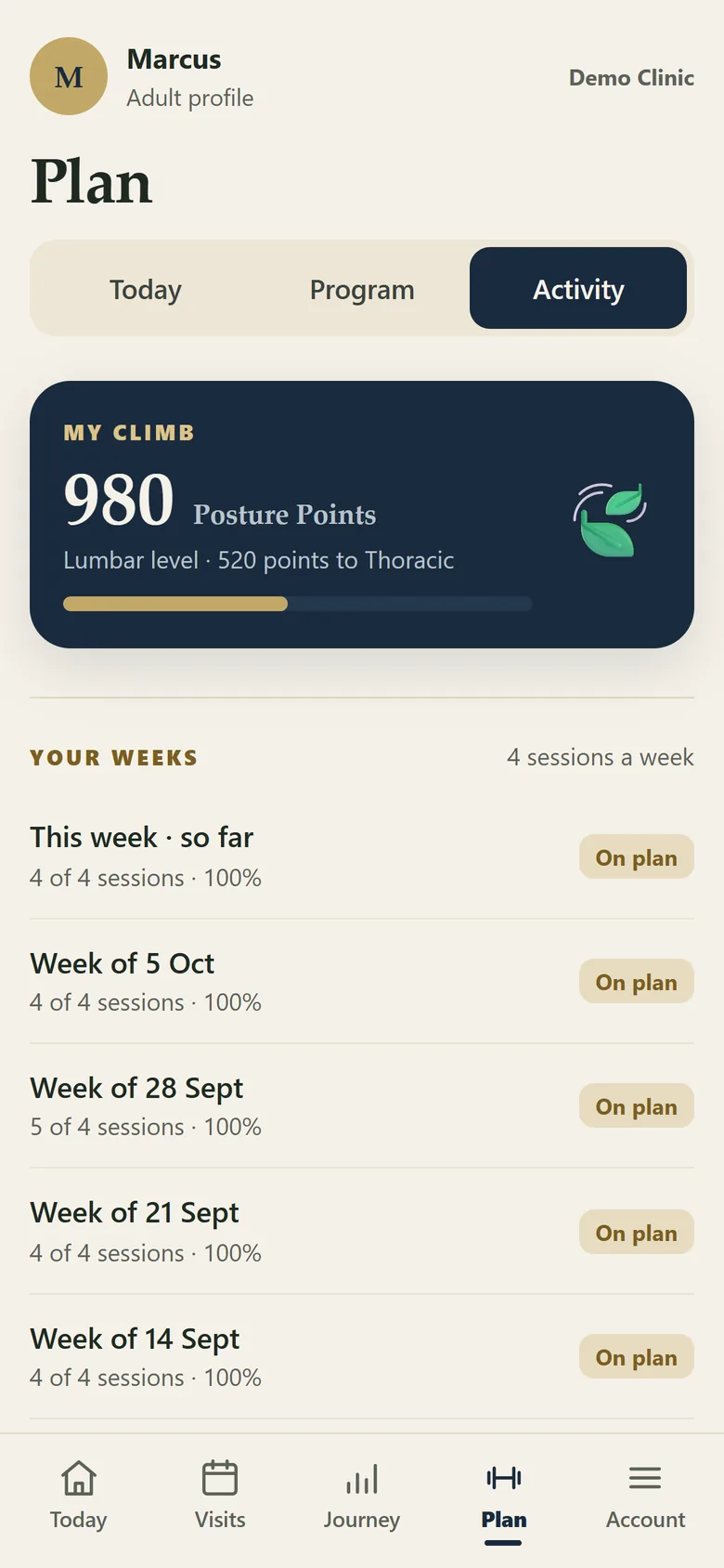 My Climb card